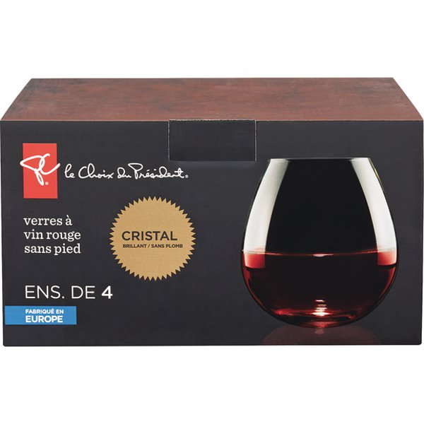 Presidents Choice Stemless Red Wine Glass
