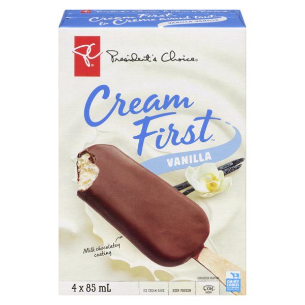 Presidents Choice Regular Cream First Vanilla Milk Chocolate Bar