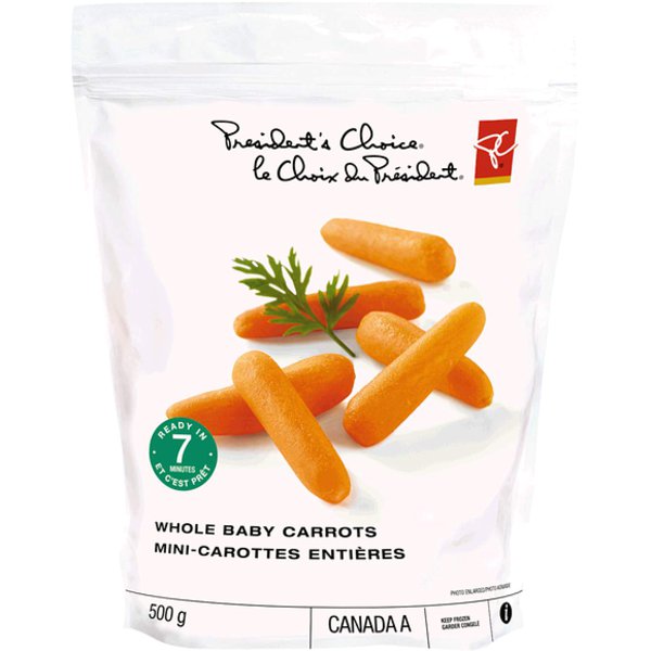 Presidents Choice Frozen Whole Baby Carrots