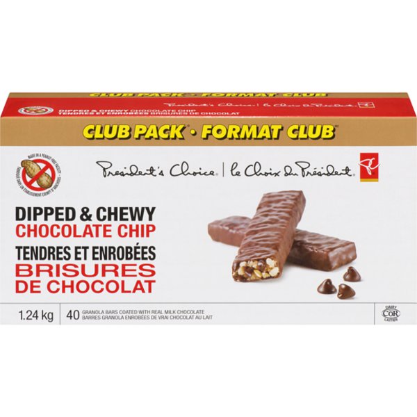President's Choice Chocolate Chip Dipped & Chewy Granola Bars Club Size