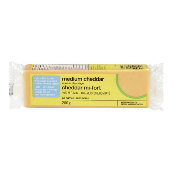 No Name Light Medium Cheddar Cheese Bar