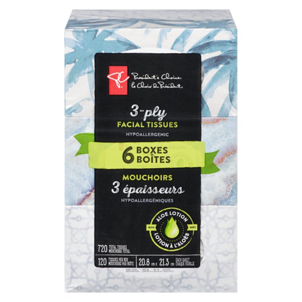 President's Choice 3 Ply Ltn Facial Tissues