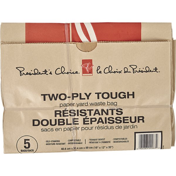 Presidents Choice Paper Yard Waste Bag