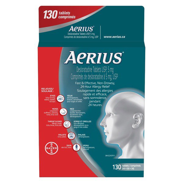 Aerius Non-Drowsy Antihistamine Tablets – Coastal Connection