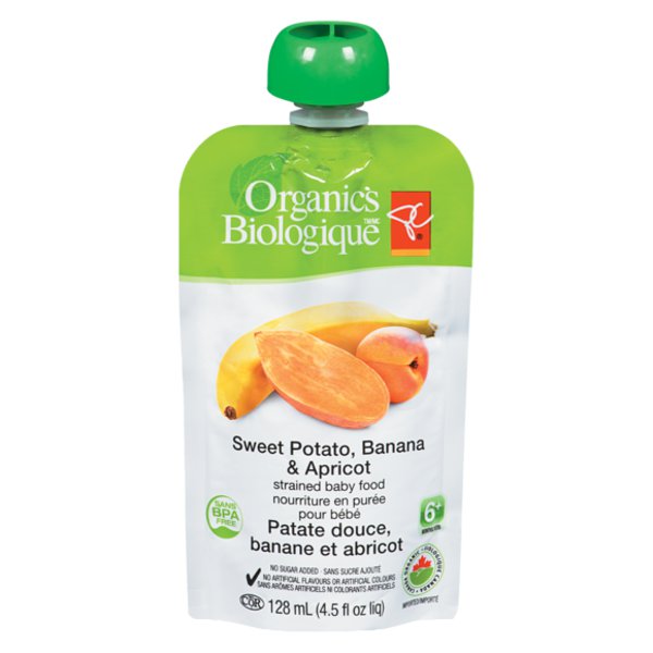 Presidents Choice Organics Sweet Potato Banana & Apricot Strained Baby Food
