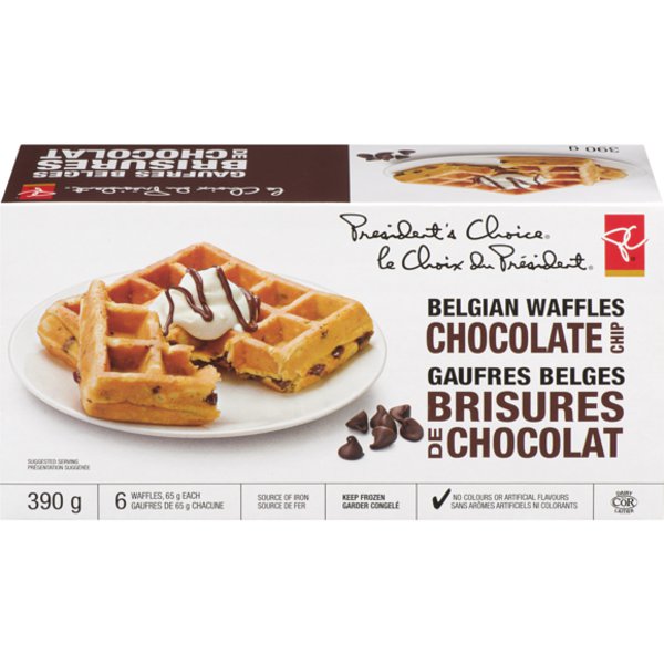 Presidents Choice Chocolate Chip Belgian Waffles