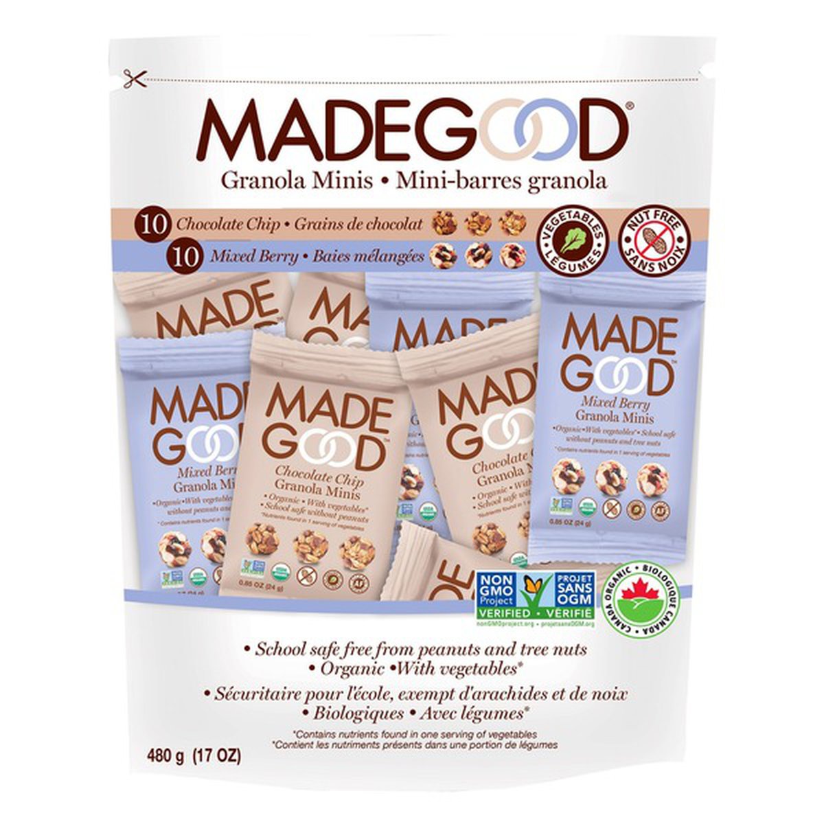 MadeGood organic granola bites