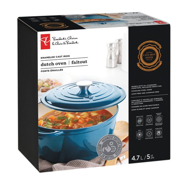 Presidents Choice 5 Quart Blue Dutch Oven