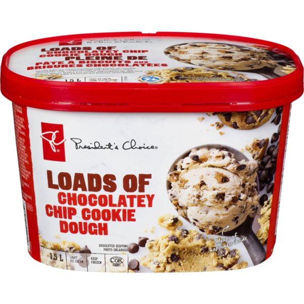 Presidents Choice Loads of Chocolatey Chip Cookie Dough Light Ice Cream