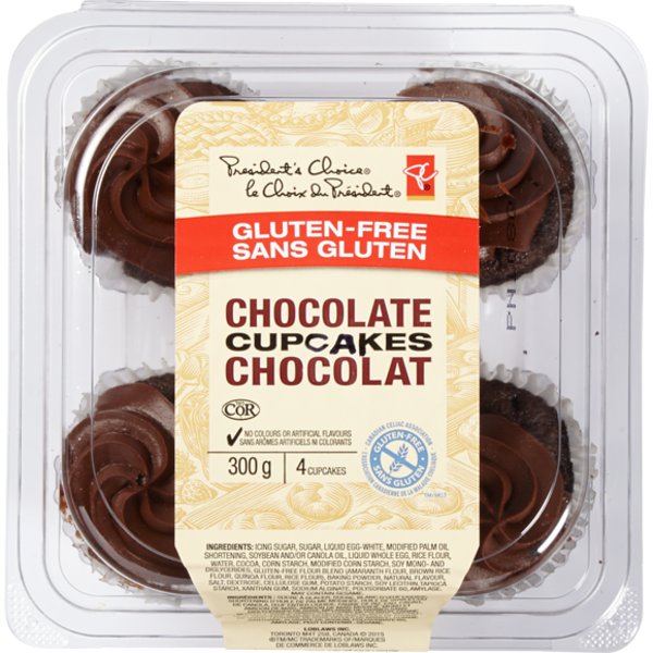 Presidents Choice Regular Gluten Free Chocolate Cupcakes