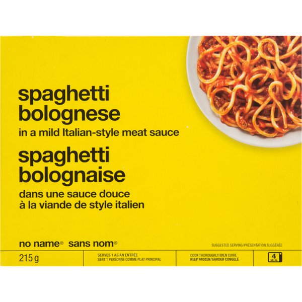 No Name Spaghetti Bolognese in Italian Meat Sauce Meal