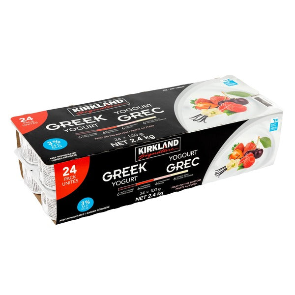 Kirkland Signature 3% Greek Yogurt Variety Pack 24 x 100 g
