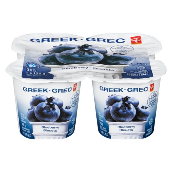 President's Choice 0% Regular Greek Blueberry