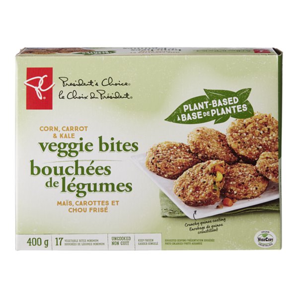 Presidents Choice Plant-Based Corn, Carrot & Kale Veggie Bites