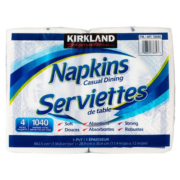Kirkland Signature 1-Ply Casual Dining Napkins