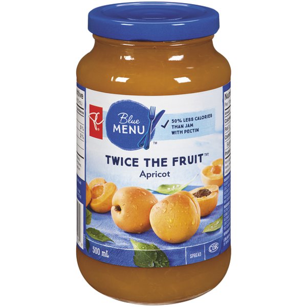 Presidents Choice Blue Menu Twice the Fruit Apricot Spread