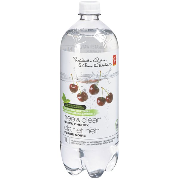 Presidents Choice Regular Free Clear Black Cherry Water