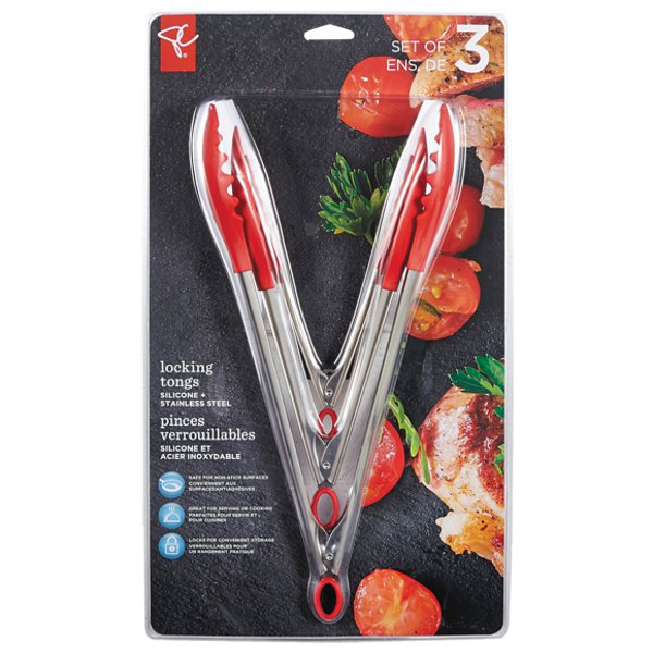 Presidents Choice Stainless Steel Silicon Locking Tong