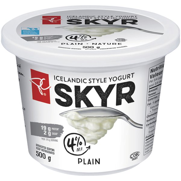 President's Choice Plain Skyr Icelandic Style 4% M.F. Yogurt