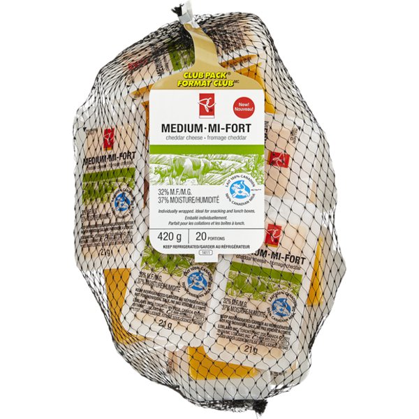President's Choice Medium Cheddar Cheese Portions