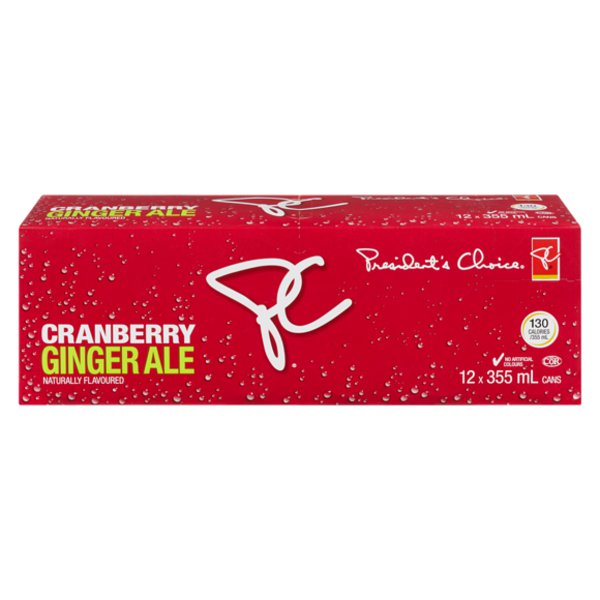 Presidents Choice Naturally Flavoured Cranberry Ginger Ale