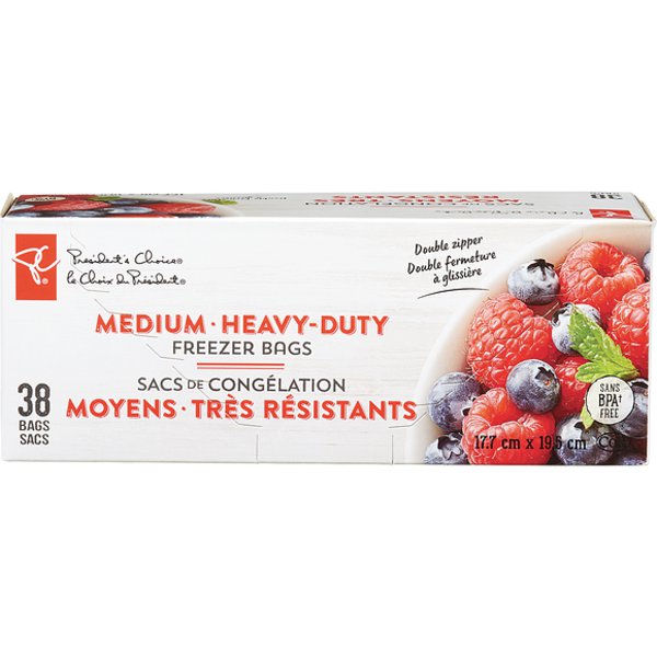 President's Choice Medium Heavy Duty Freezer Bags