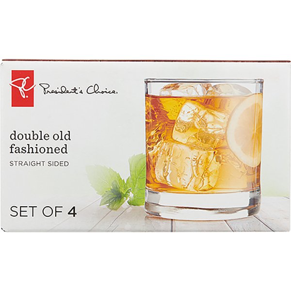 Presidents Choice Straight Side Double Old Fashioned Glasses