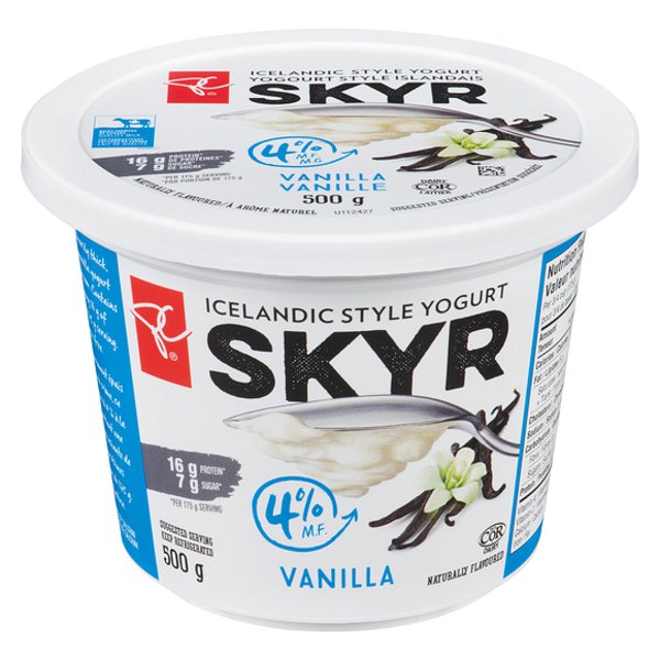 President's Choice Vanilla Skyr Icelandic Style 4% Yogurt