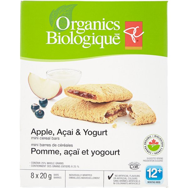 President's Choice Organics Apple Acai & Yogurt Mini Cereal Bars