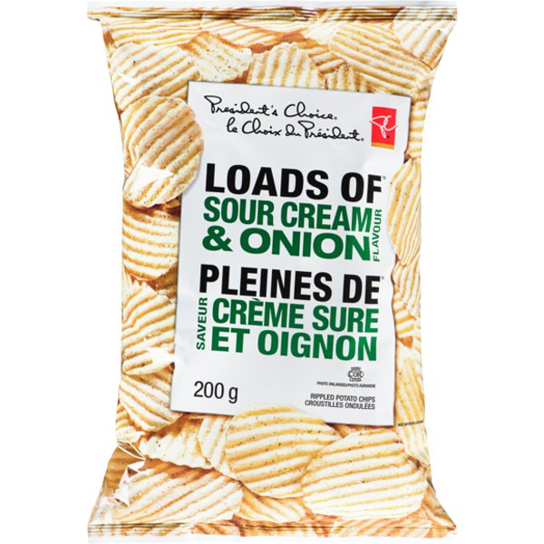 President's Choice Loads of Sour Cream & Onion Rippled Potato Chips