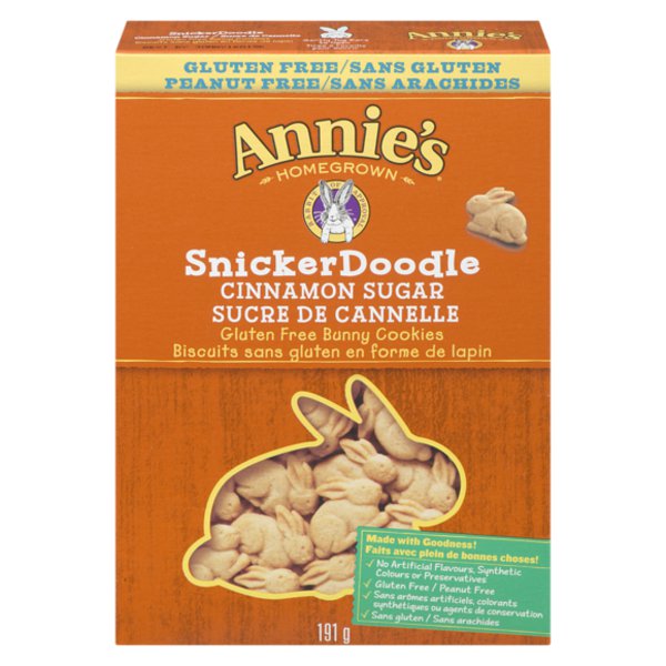 Annie's Homegrown Homegrown Snickerdoodle Cinnamon Sugar Gluten Free Bunny Cookies