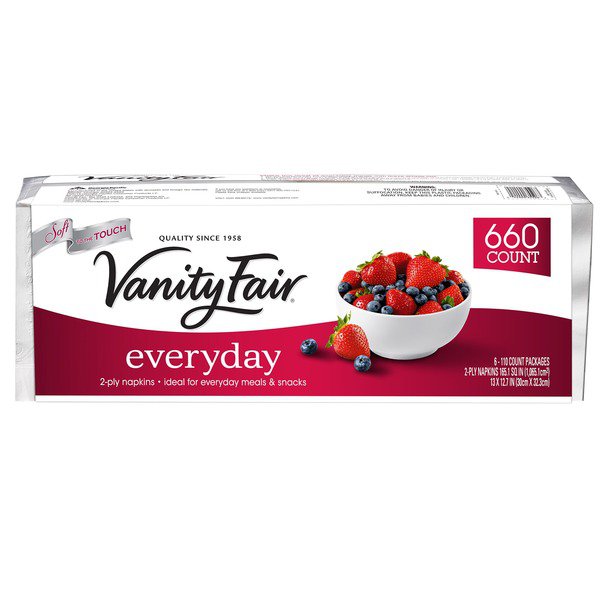 Vanity Fair 2 Ply White Everyday Napkins