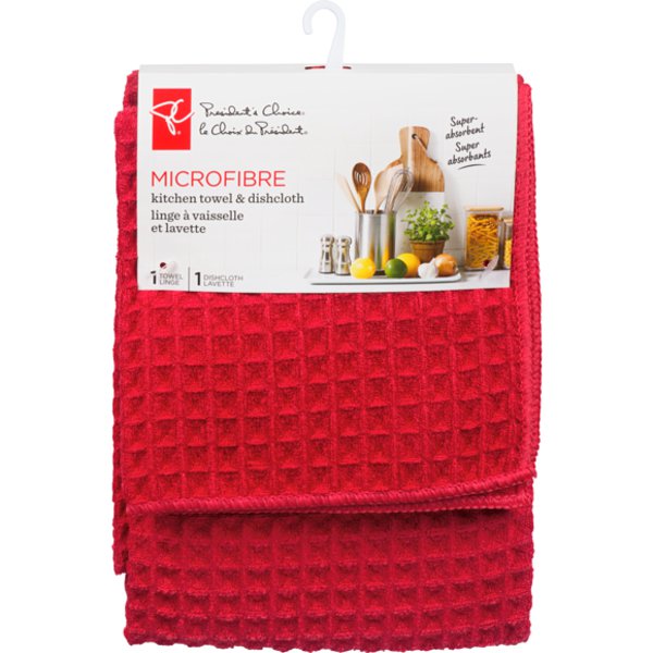 Presidents Choice Red Kitchen Towel & Dishcloth