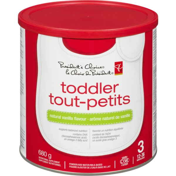 Presidents Choice Organic Vanilla Toddler Supplement