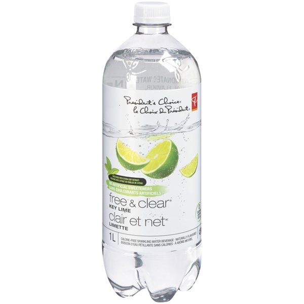 Presidents Choice Free & Clear Key Lime Flavored Sparkling Water