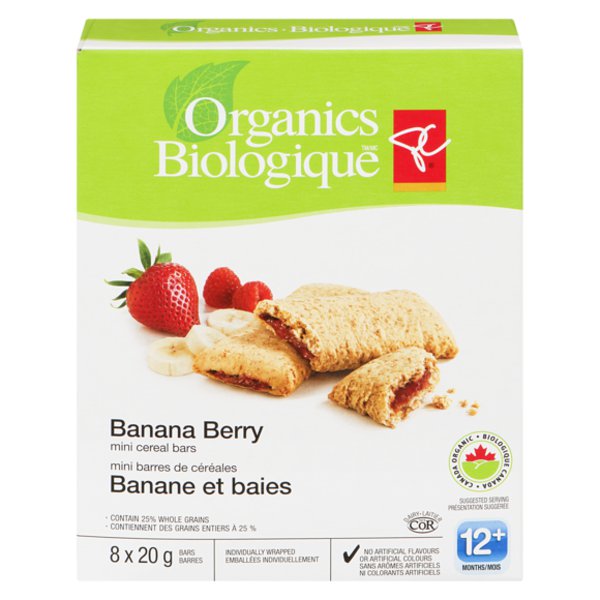President's Choice Organics Banana Berry Mini Cereal Bars