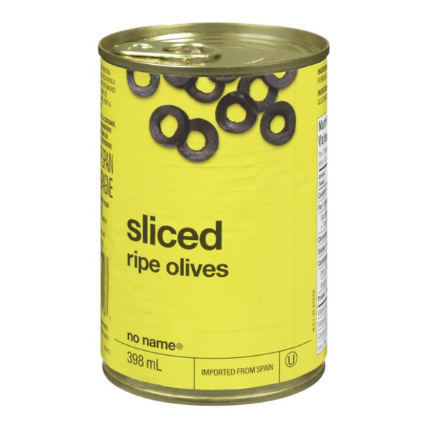 No Name Sliced Ripe Black Olives
