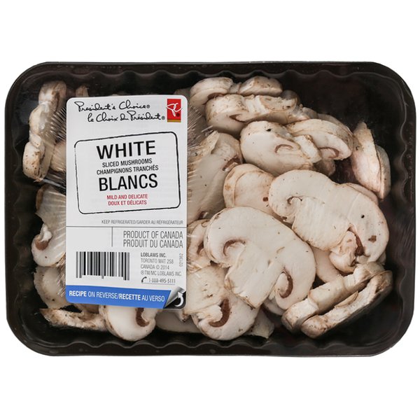 Presidents Choice Regular White Sliced Mushrooms