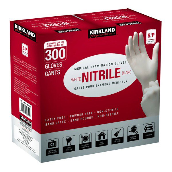 Kirkland Signature Small White Nitrile Examination Gloves