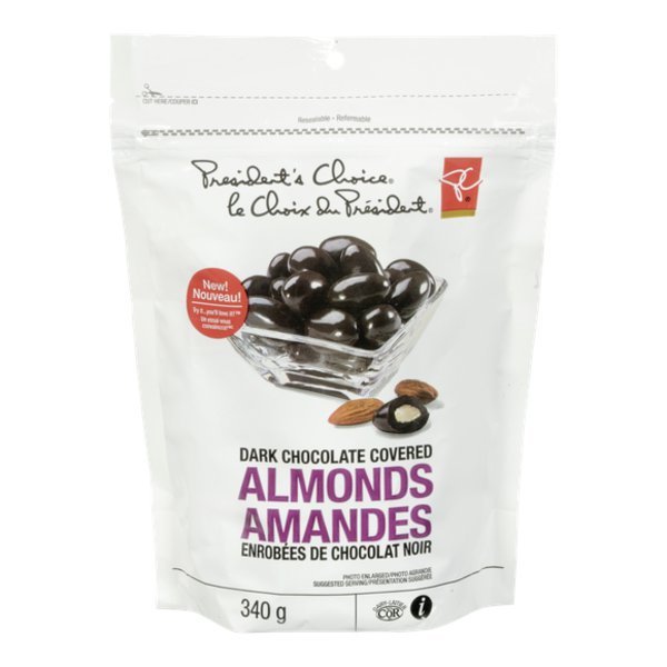 Presidents Choice Dark Chocolate-Covered Almonds