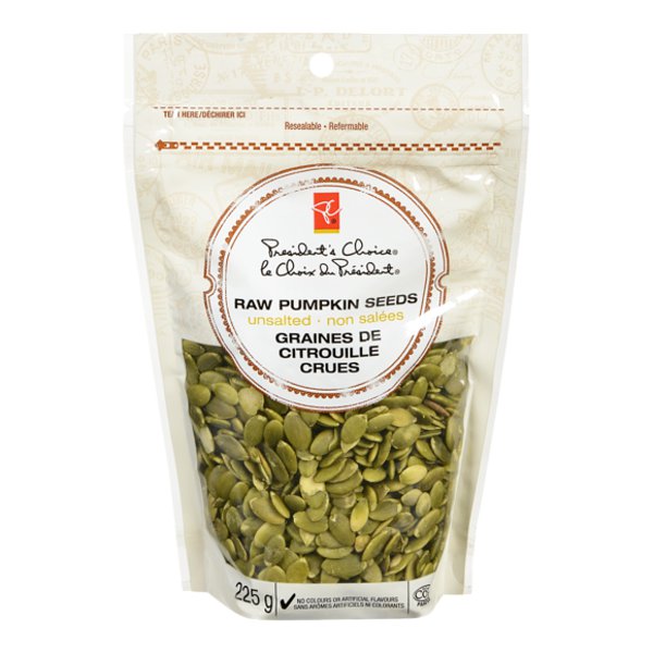 Presidents Choice Raw Pumpkin Seeds Unsalted