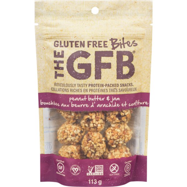 The Gluten Free Bar Gluten Free Bites Non-GMO Peanut Butter & Jam High Protein Bites