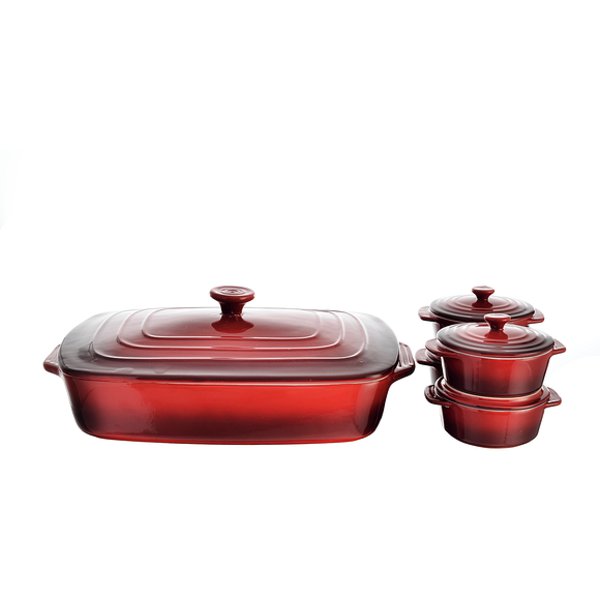 Presidents Choice R/B Ceramic Bakeware Set