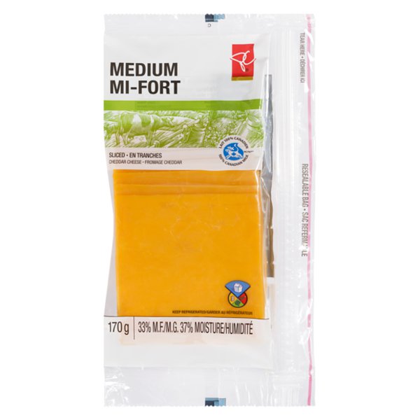 Presidents Choice Sliced Medium Cheddar Cheese