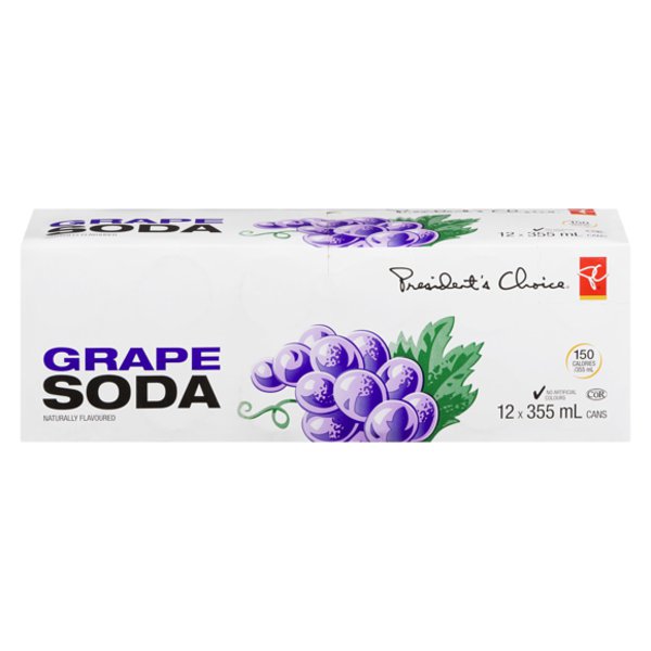 Presidents Choice Fp Naturally Flavoured Grape Soda
