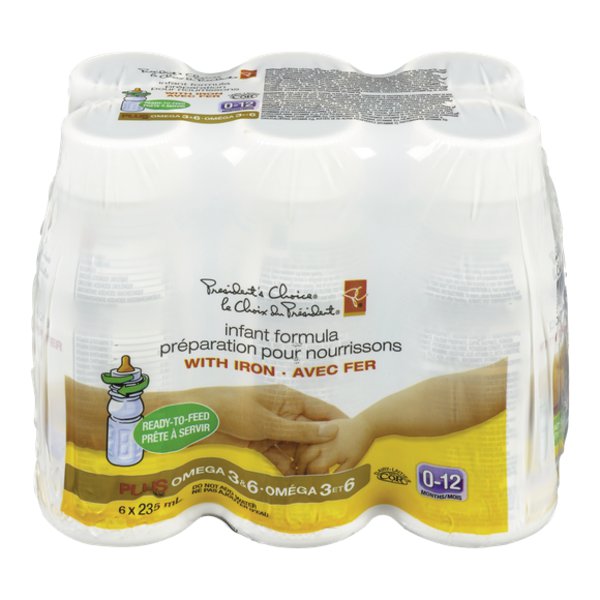 Presidents Choice Omega+ Ready-to-Feed Milk-Based Infant Formula With Iron