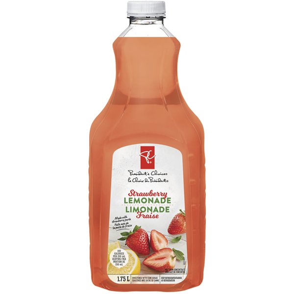 Presidents Choice Regular Not From Concentrate Strawberry Lemonade