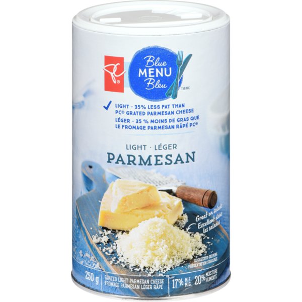Presidents Choice Regular Blue Menu Light Parmesan Grated Cheese