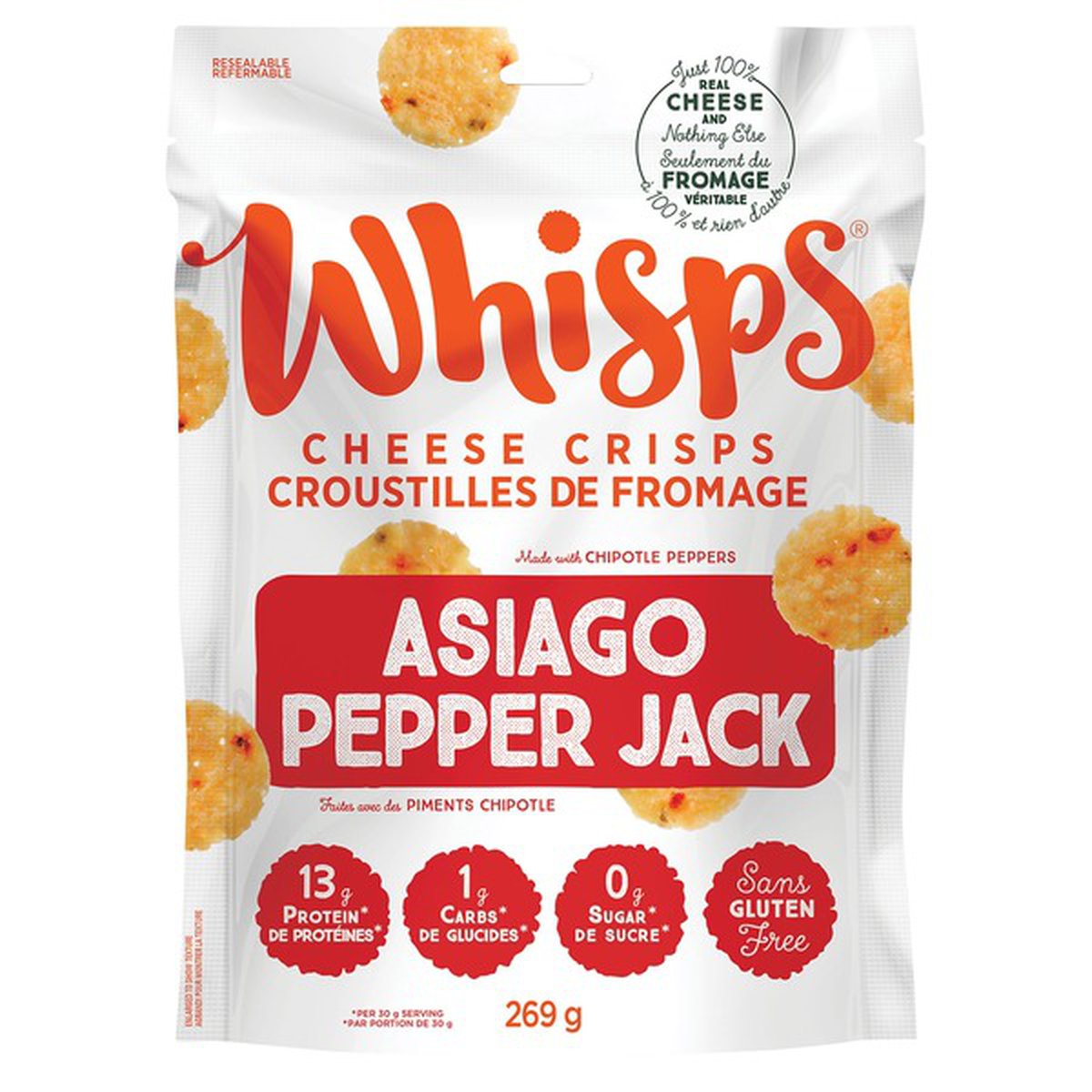 Whisps Asiago Pepper Jack Cheese Crisps