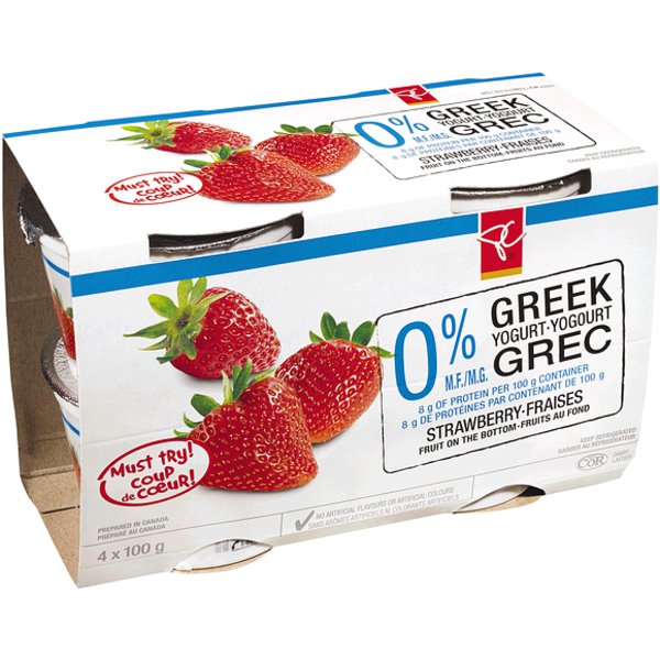 President's Choice 0% Strawberry Fruit Greek Yogurt